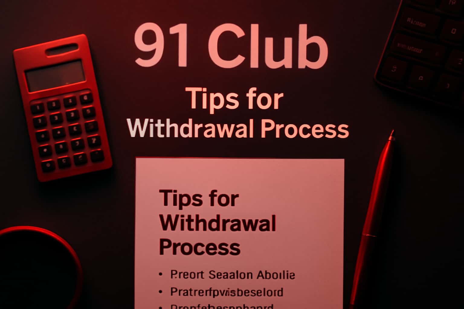 A futuristic illustration representing the 91 Club withdrawal process.