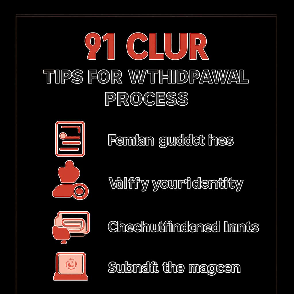 Diagram illustrating essential steps in the 91 Club withdrawal process.