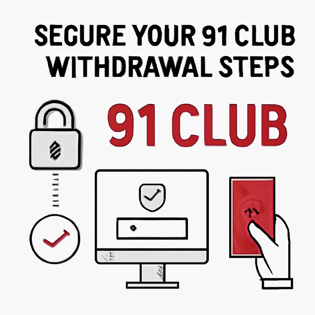 An educational diagram explaining the steps for 91 Club withdrawals.