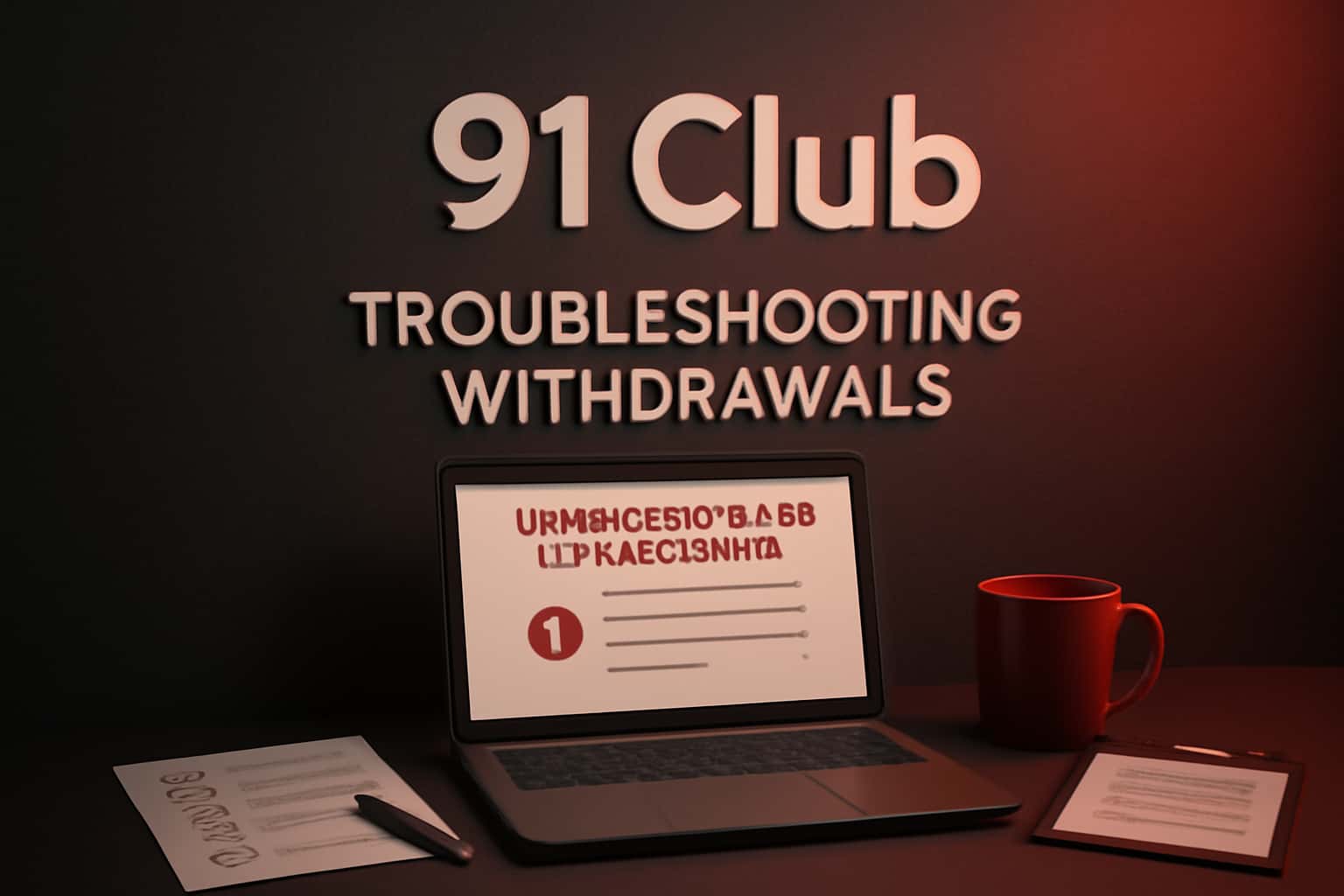 Informative scene on troubleshooting withdrawals for 91 Club.